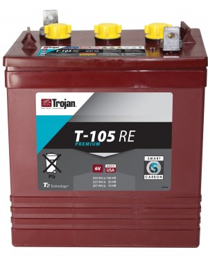 Batterie Trojan T105RE tiefgeschalteter 6V 250Ah