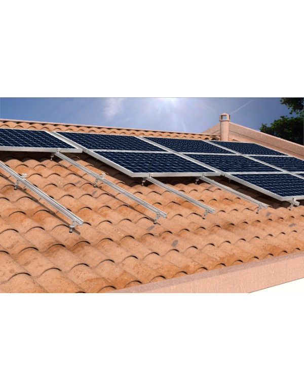 fischer - Pack completo fijaciones placas solares 2 módulos Coplanar para  fijación y soporte en tejados de teja.