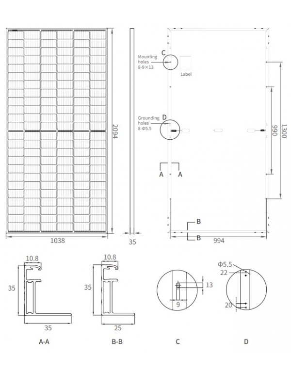 Solar panel Jinergy Solar 450W Mono PERC Tienda Solar