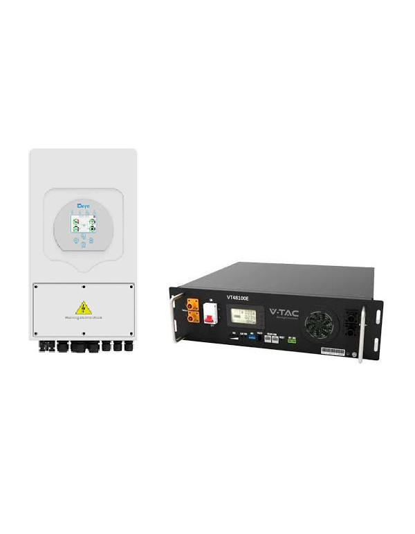 DEYE Hybrid Solar Kit 6kW with 2 V-TAC Lithium Batteries 5.12kWh